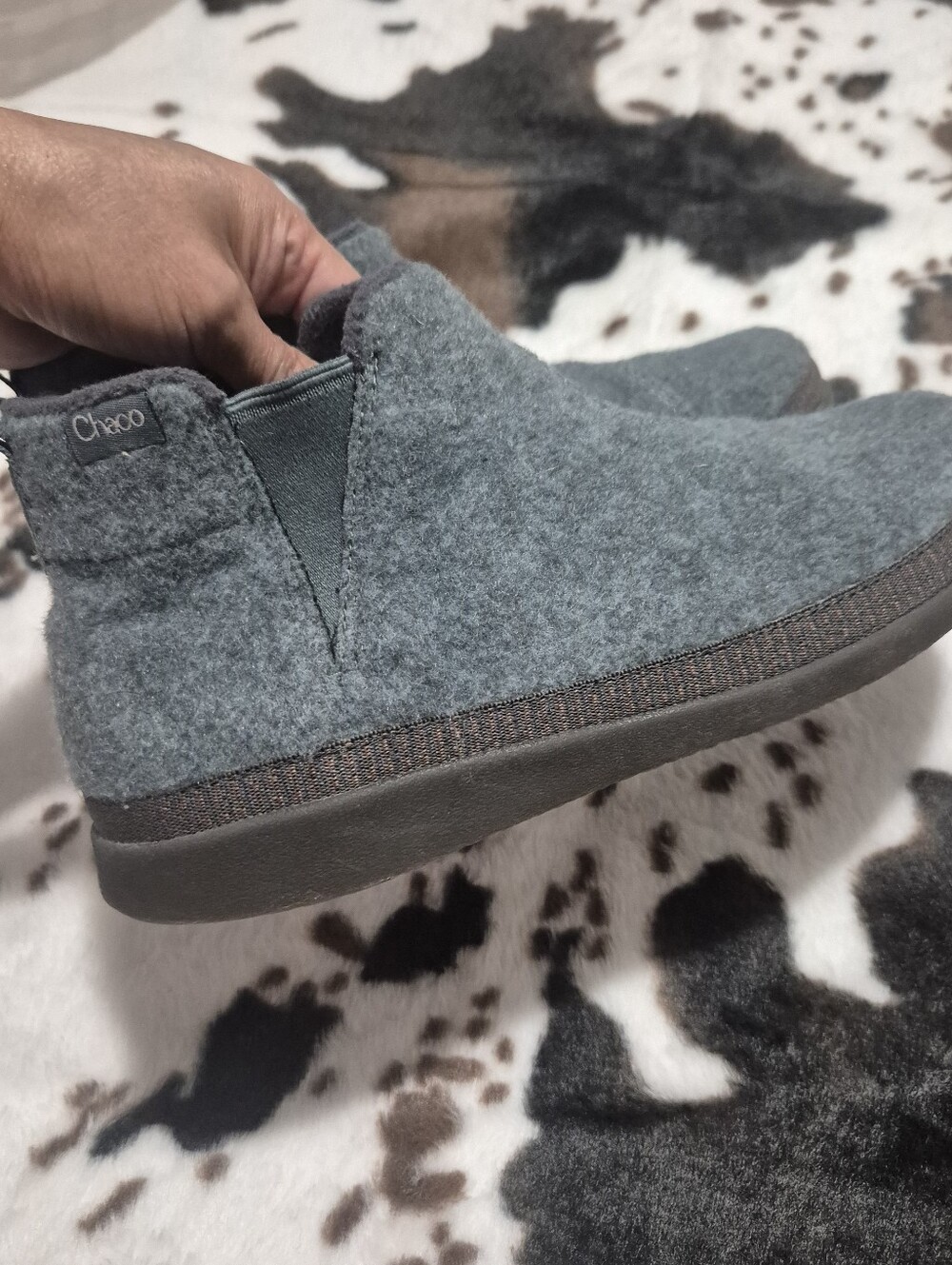Chaco Gray Wool Chelsea Boot - Comfort Slip-On Bootie :9 - Picture 11 of 13